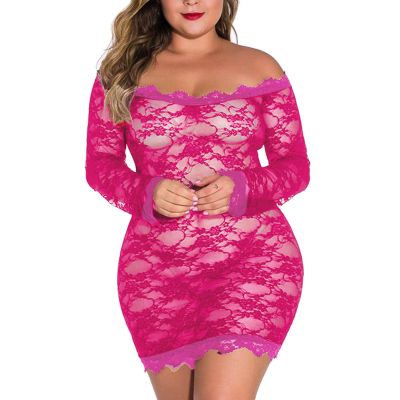 Generic Women's Photoshoot Lace Lingerie Pajama Set, Plus Size, Amour Costume (L)