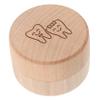 Abaodam Wooden Baby Tooth Box, Round Small Keepsake Box view 1