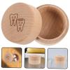 Abaodam Wooden Baby Tooth Box, Round Small Keepsake Box view 3