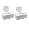 Refillable Wet Wipe Holder Storage Boxes, 2-Pack, White PP view 1