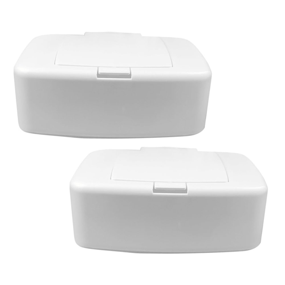 SOPOTUTU Wet Wipes Dispenser Box, 2-Pack, PP with Lids