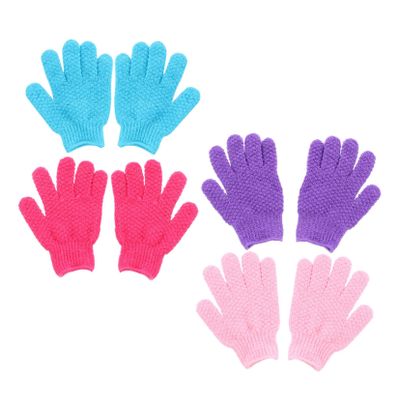 SKISUNO Exfoliating Gloves for Deep Cleansing and Removing Dead Skin, 8-Piece Set, Assorted Colors