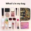GDSHJKLW Women's Linen Makeup Bag, Waterproof Travel Cosmetic Organizer, Smooth-Zip Toiletry Bag, Ancient Egypt Tribal Series view 3