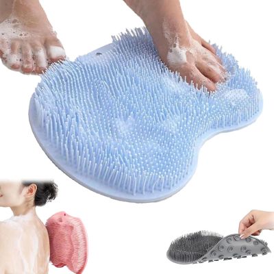 Solespa Hands-Free Silicone Foot Scrubber Mat, Blue