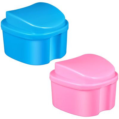 Portable Denture Case, 2-Pack, ABS, for Travel and Home