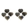 CALLARON 2 Sets of Heart-Shaped Labradorite Ornaments, Natural Gray, for Chakra Balancing, Valentine's Day and Home Decor, Weddings and Festivals, 4 Pieces × 2 view 1