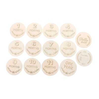 JOINPAYA Basswood Veneer Monthly Milestone Cards for Newborns