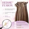 Elailite Balayage Human Hair U-Tip Keratin Extensions, Straight, 25 Strands, 20 g, 35 cm, #4P27 Medium Brown/Honey Blonde view 4