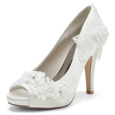 Women's Open-Toe Stiletto Sandal High Heels with Rhinestones and Satin