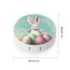 BVKWNTSA Portable Round Happy Easter Eggs Bunny Tail1 Printed Contact Lens Case view 2