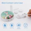 BVKWNTSA Portable Round Happy Easter Eggs Bunny Tail1 Printed Contact Lens Case view 3