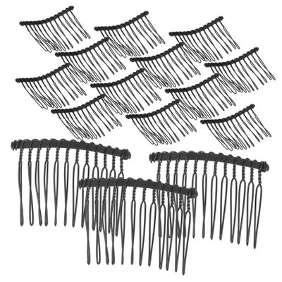 BESTYASH 25-Pack Black Metal Hair Comb Clips