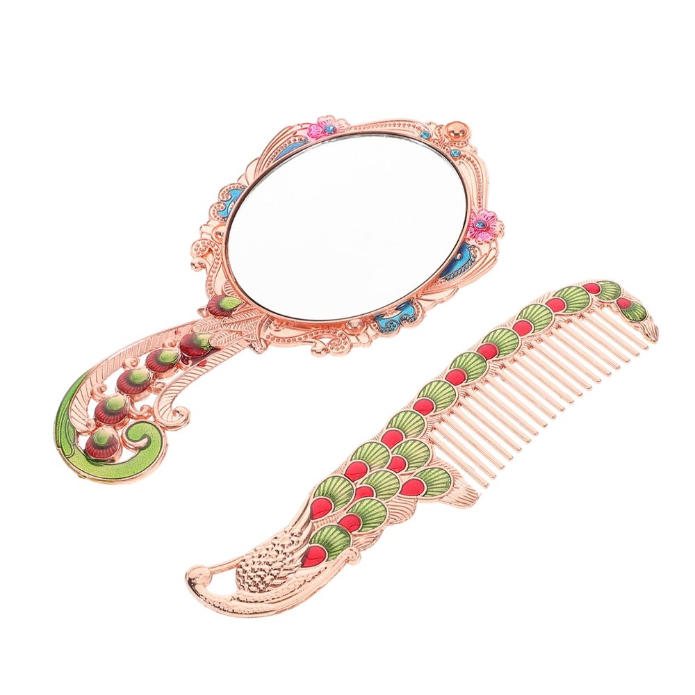 VALICLUD 2-Piece Retro Mirror and Comb Set
