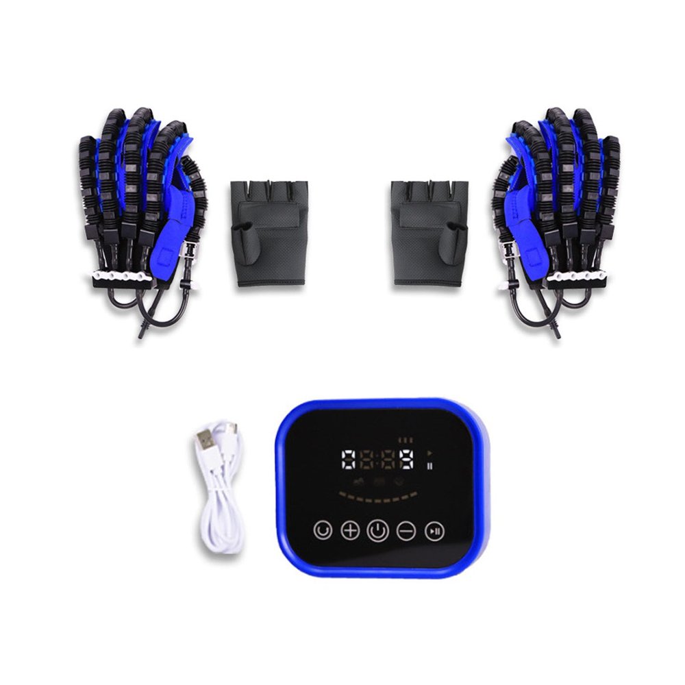 CXFSCD Self-Training Rehabilitation Robotic Glove, Size M, Blue, Left and Right Hands