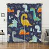 Blackout Curtains with Cartoon Dinosaur Print, 29.5 W x 65 L in, 2 Panels view 1