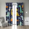Blackout Curtains with Cartoon Dinosaur Print, 29.5 W x 65 L in, 2 Panels view 2