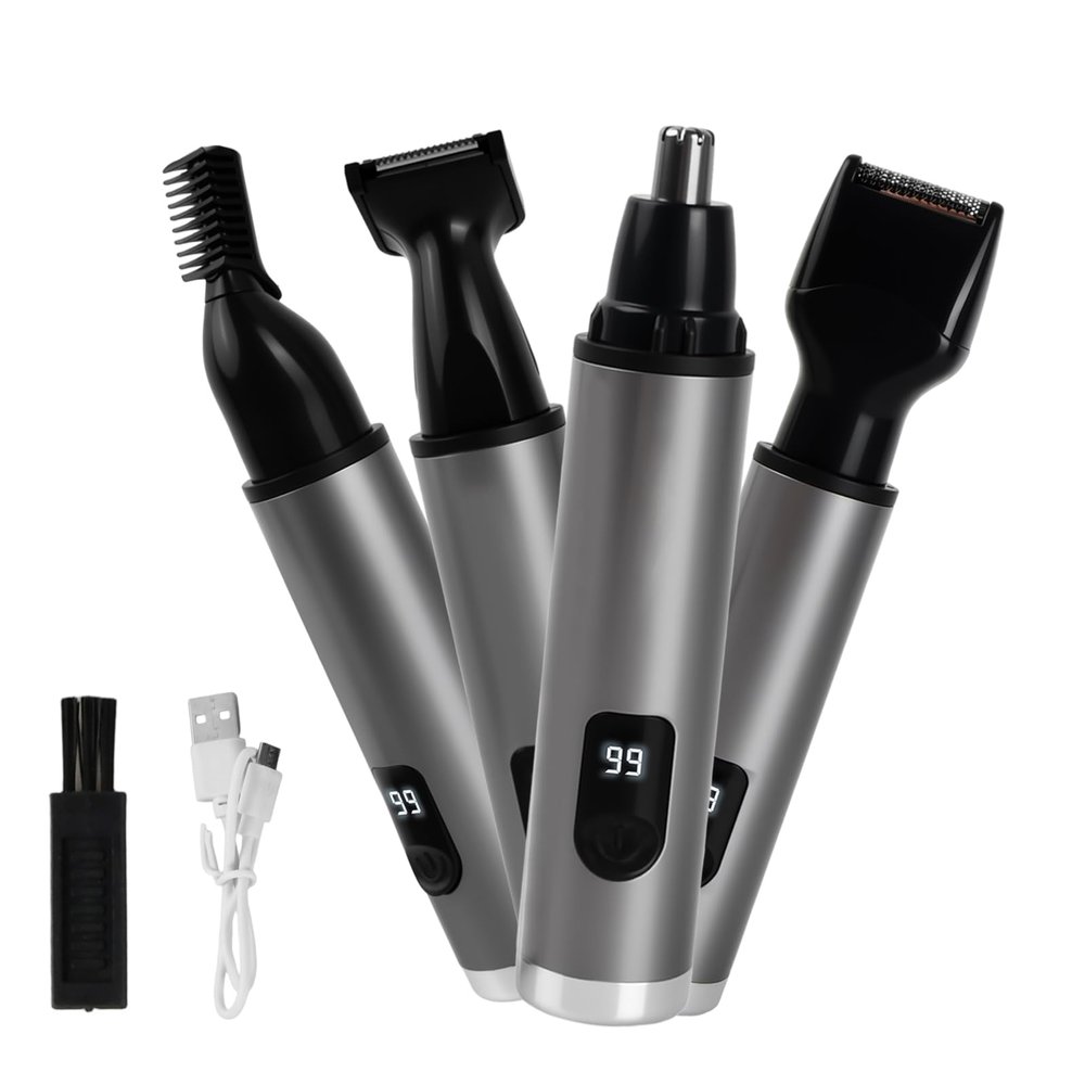 Azonelife 4-in-1 Nose Hair Trimmer for Men & Women, USB Rechargeable
