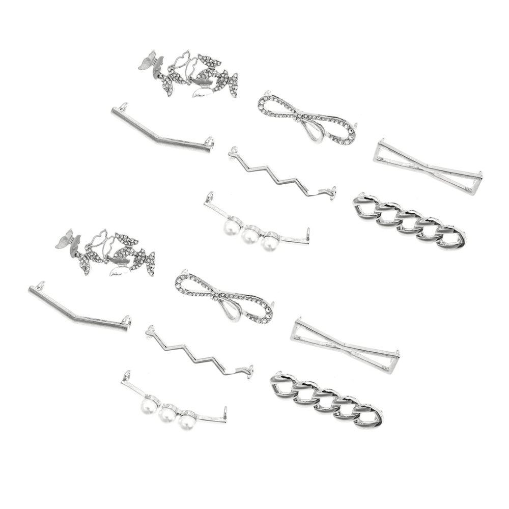 VANZACK 7 Pairs Silver Zinc Alloy Shoelace Clips with Beads