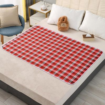 Hearda Washable Incontinence Bed Pad, Waterproof Mattress Protector, Red, 115 x 200 cm