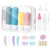 Carehabi 20-Piece Travel Bottles Set, Silicone Bottles and Jars for Shampoo, Shower Gel and Cosmetics view 1