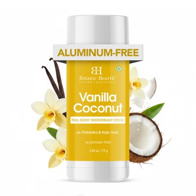Botanic Hearth Vanilla Coconut Body Serum Roll-On with Kojic Acid, 75 g