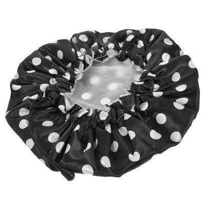 WRITWAA Women's Adjustable Shower Cap with Satin Lining for Long Hair