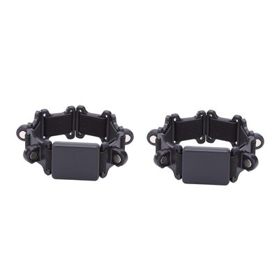SAFIGLE 2-Pack Magnetic Wristbands for Hairdressers, Elastic Portable Bracelets for Storing Hair Clips and Metal Tools, Black