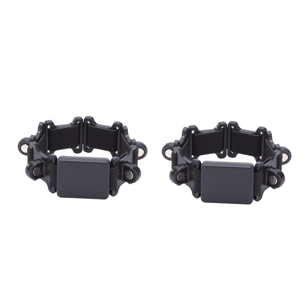 SAFIGLE 2-Pack Magnetic Wristbands for Hairdressers, Elastic Portable Bracelets for Storing Hair Clips and Metal Tools, Black