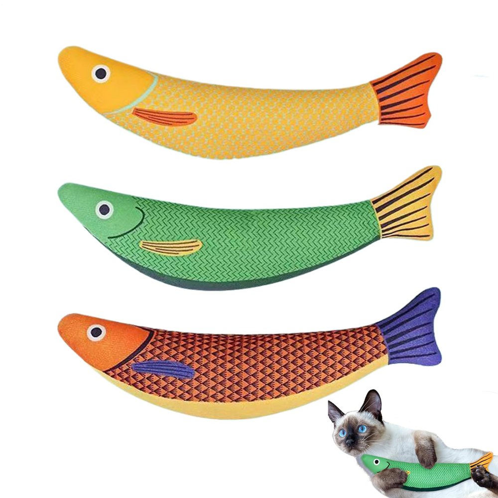 Catnip Fish Toy Set for Cats - 3 Pack