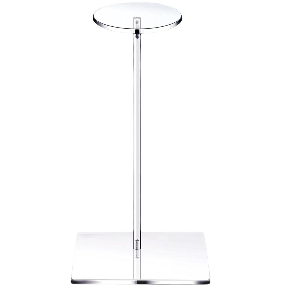 Acrylic Hat Stand with Transparent Base for Hats and Wigs