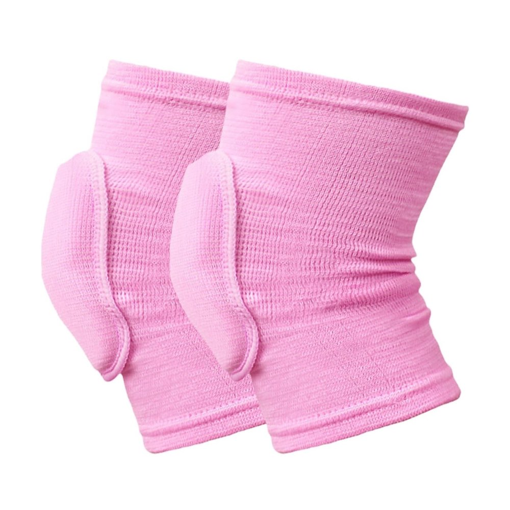 AHIOJEGX Knee Braces, 2 Pairs, Sports Compression Knee Pads, Elastic Knee Protectors, Thickened Sponge Knee Support for Dancing, Workout, and Training (Pink, L)