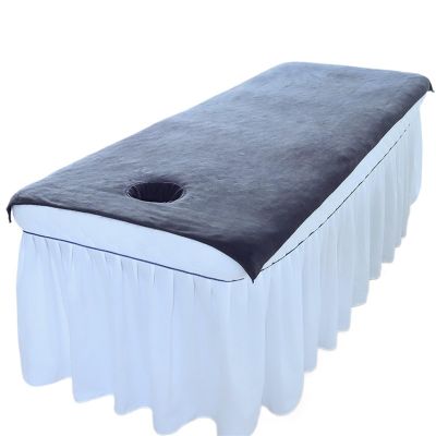 Spa Massage Bed Sheet, Beauty Bed Sheet for Salons, Soft Massage Sheet with Opening, Gray, 90 x 190 cm