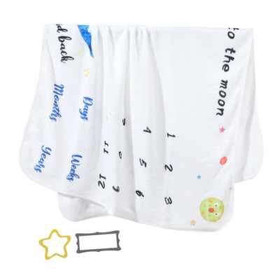 Milisten Newborn Baby Milestone Photo Blanket with Frame, 1 Set
