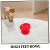 Elevated Angled Ceramic Pet Bowl with Red Opening view 3