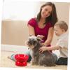 Elevated Angled Ceramic Pet Bowl with Red Opening view 4