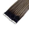 FUIBEJAE Tape-In Remy Human Hair Extensions, Brown/Black, 24 in, 100 g view 3
