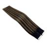 FUIBEJAE Tape-In Remy Human Hair Extensions, Brown/Black, 24 in, 100 g view 4
