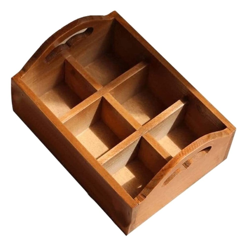 IWENZHKPA Wooden Makeup and Cosmetic Storage Organizer with Handle