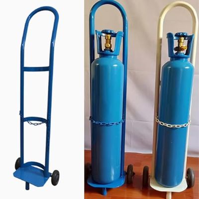Cylinder Tank Holder, Steel Gas Cylinder Welding Cart, Lightweight Oxygen Tank Cart, Blue, 95 cm