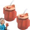 Spill-Proof Cup for Seniors with Lid, Straw and 2 Handles view 1