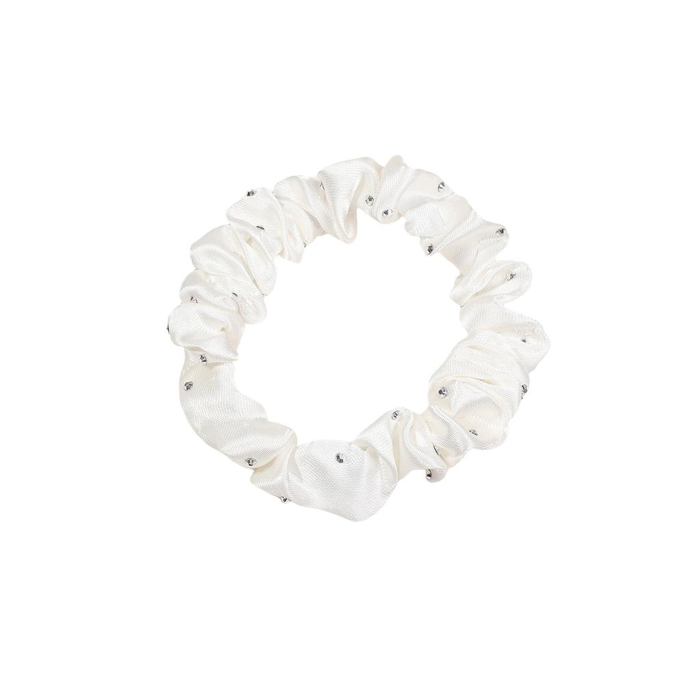Blausky 20-Piece Satin Hair Ties, Soft Elastic Scrunchies, Off-White