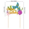Glitter Mermaid Happy Birthday Cake Topper, Ocean Theme view 2