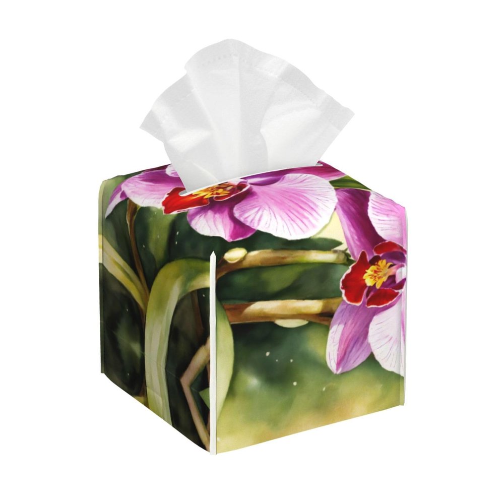 Orchid Print Tissue Box