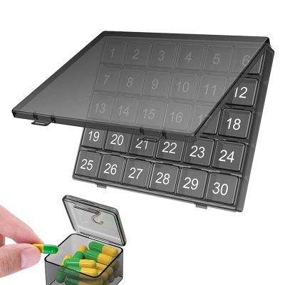 Nevalerra Portable Pill Case, Daily Pill Container, 30-Day Pill Organizer