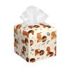 Square PVC Leather Tissue Box Cover with Cute Dachshund Print view 1