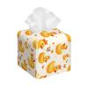 Square Leather Tissue Box Cover with Crown and Cute Duck Pattern view 1