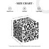 Square Leather Tissue Box Cover, Black and Gray Leopard Print view 2