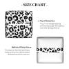 Square Leather Tissue Box Cover, Black and Gray Leopard Print view 4