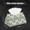 Leather Tissue Box Cover with Green Retro Pattern view 2