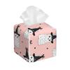 Square PVC Leather Tissue Box Cover with Cute Alpaca Witch Print view 1